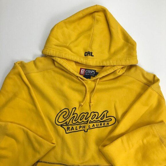 Chaps Ralph Lauren Large Yellow Hoodie Pullover - Picture 1 of 5